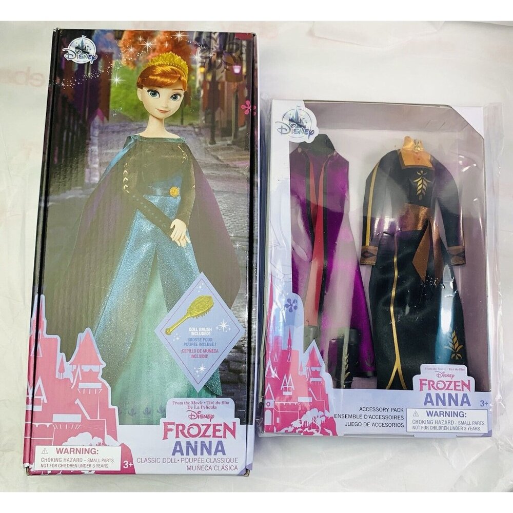 FROZEN~DISNEY PRINCESS  ANNA W/ BRUSH CLASSIC DOLL & ACCESSORY PACK SET